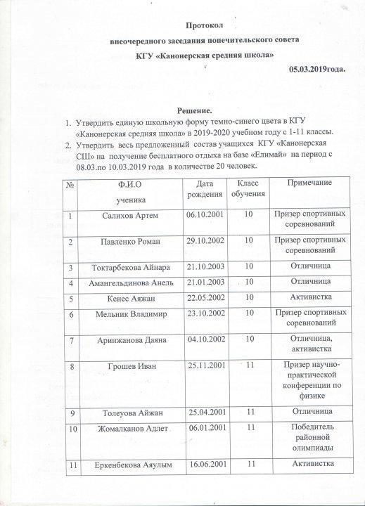 Протоколы и новый состав попечительского совета