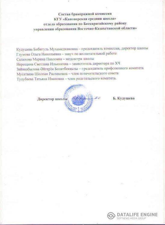 Состав бракеражной комиссии